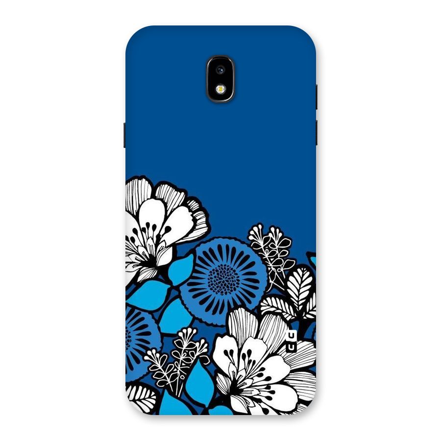 Blue White Flowers Back Case for Galaxy J7 Pro