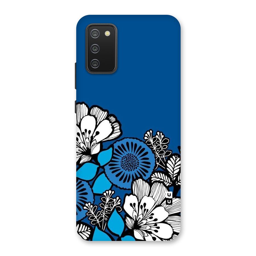 Blue White Flowers Back Case for Galaxy M02s