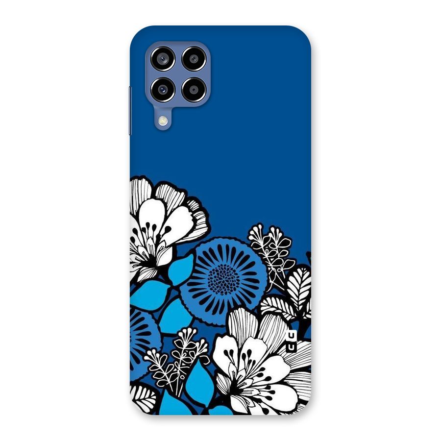 Blue White Flowers Back Case for Galaxy M53 5G