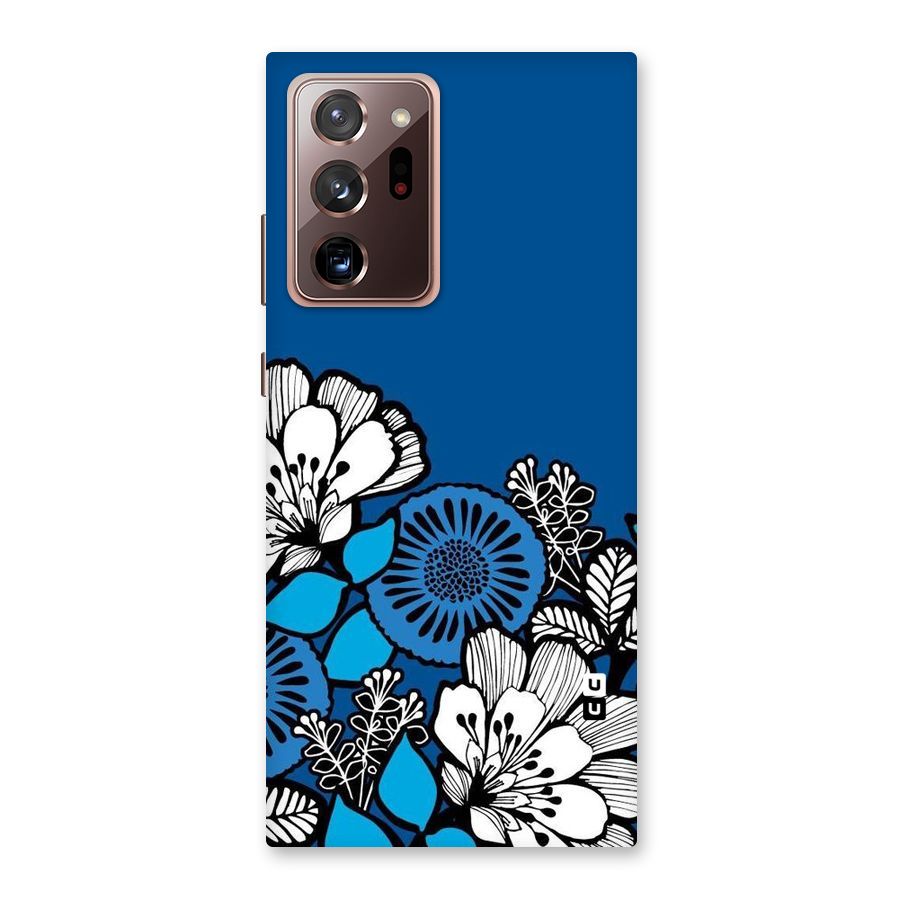 Blue White Flowers Back Case for Galaxy Note 20 Ultra