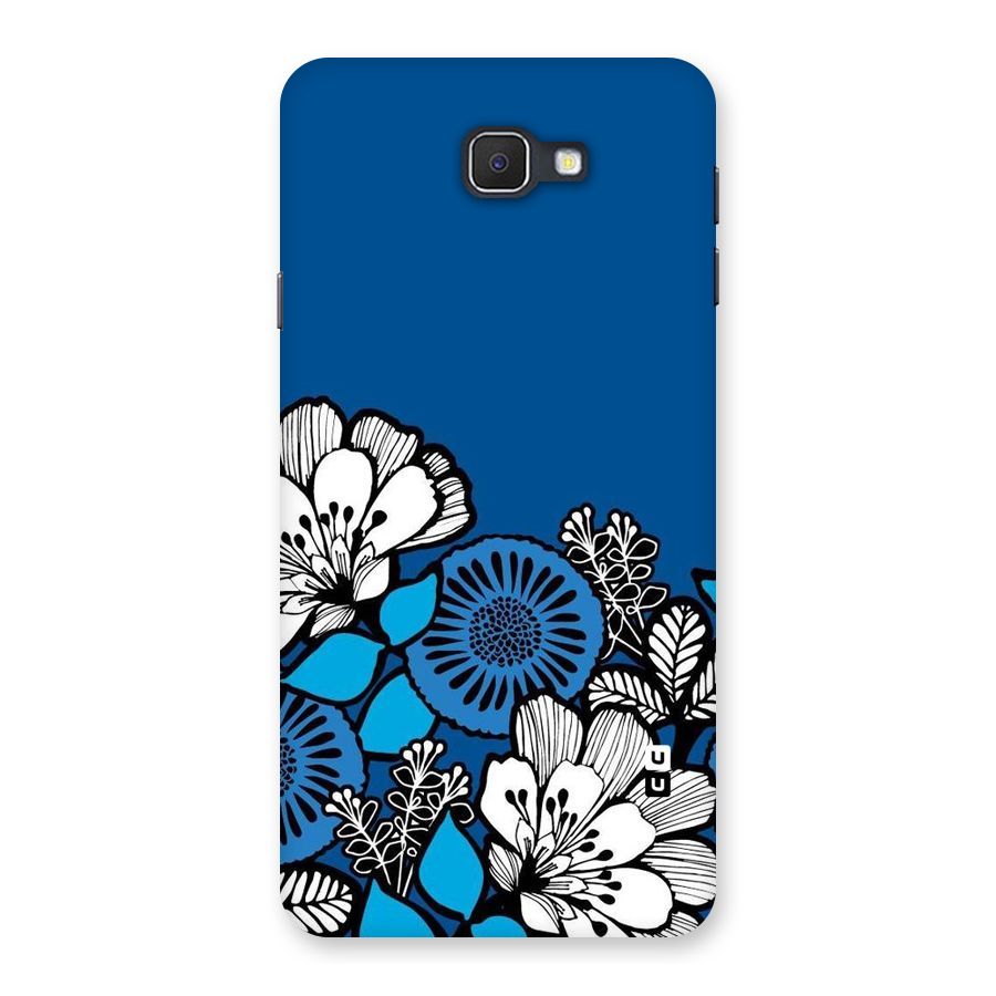 Blue White Flowers Back Case for Galaxy On7 2016