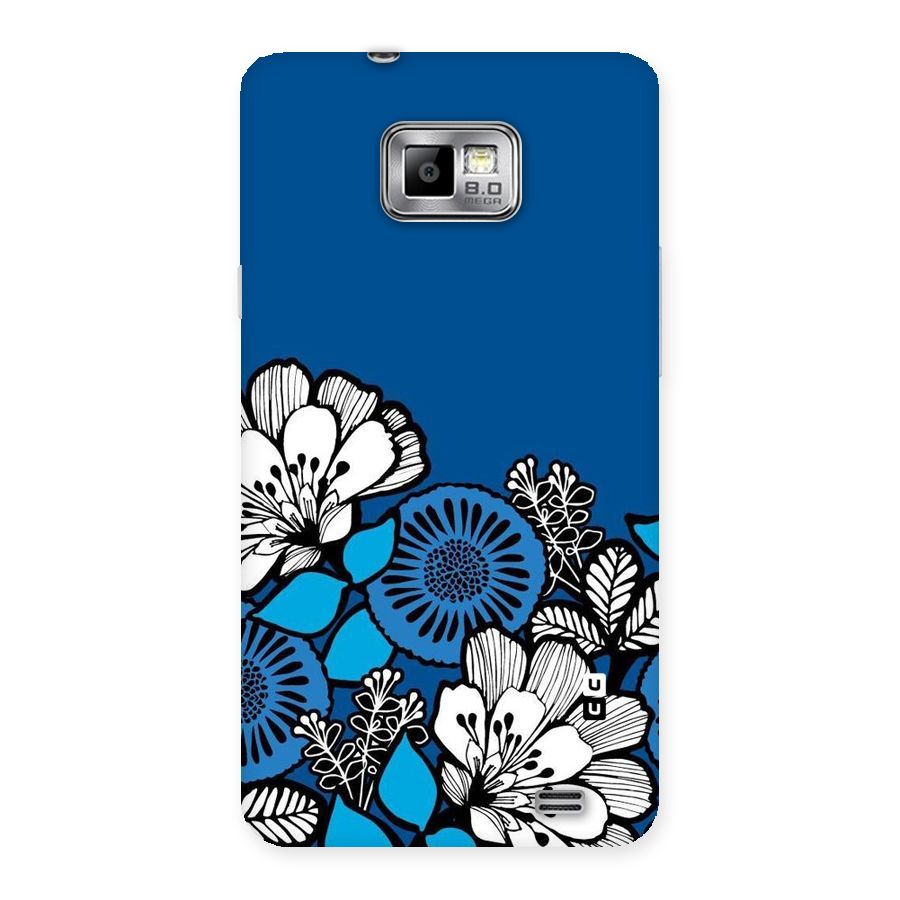 Blue White Flowers Back Case for Galaxy S2