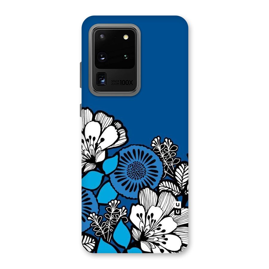Blue White Flowers Back Case for Galaxy S20 Ultra