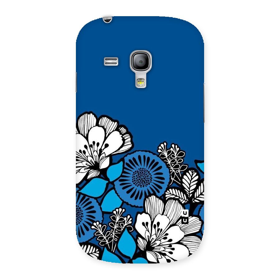 Blue White Flowers Back Case for Galaxy S3 Mini