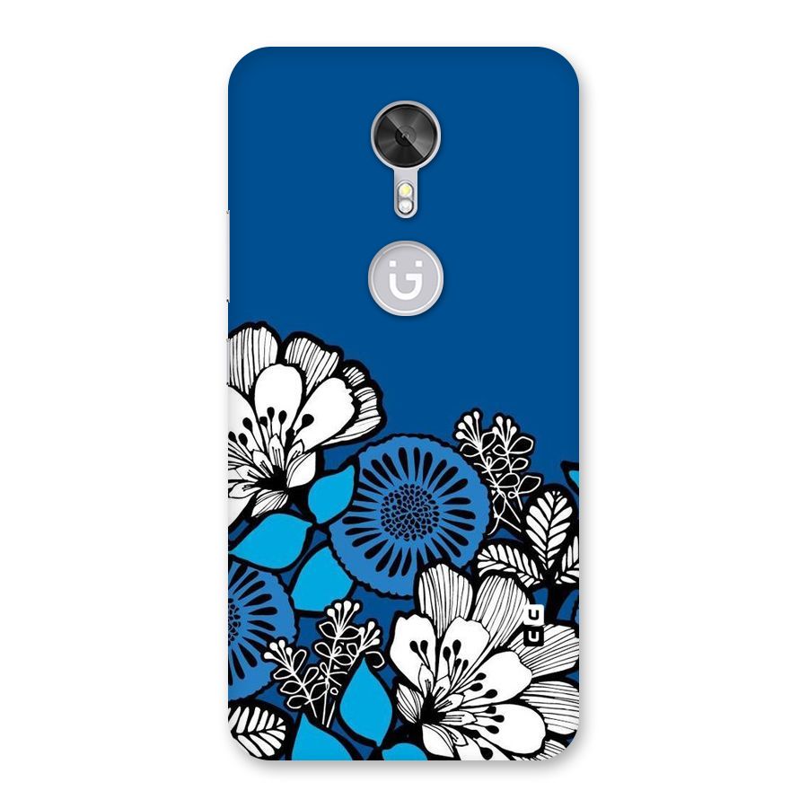 Blue White Flowers Back Case for Gionee A1