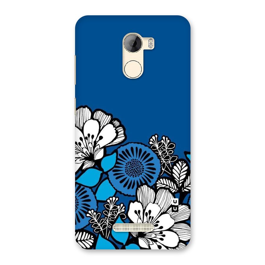 Blue White Flowers Back Case for Gionee A1 LIte