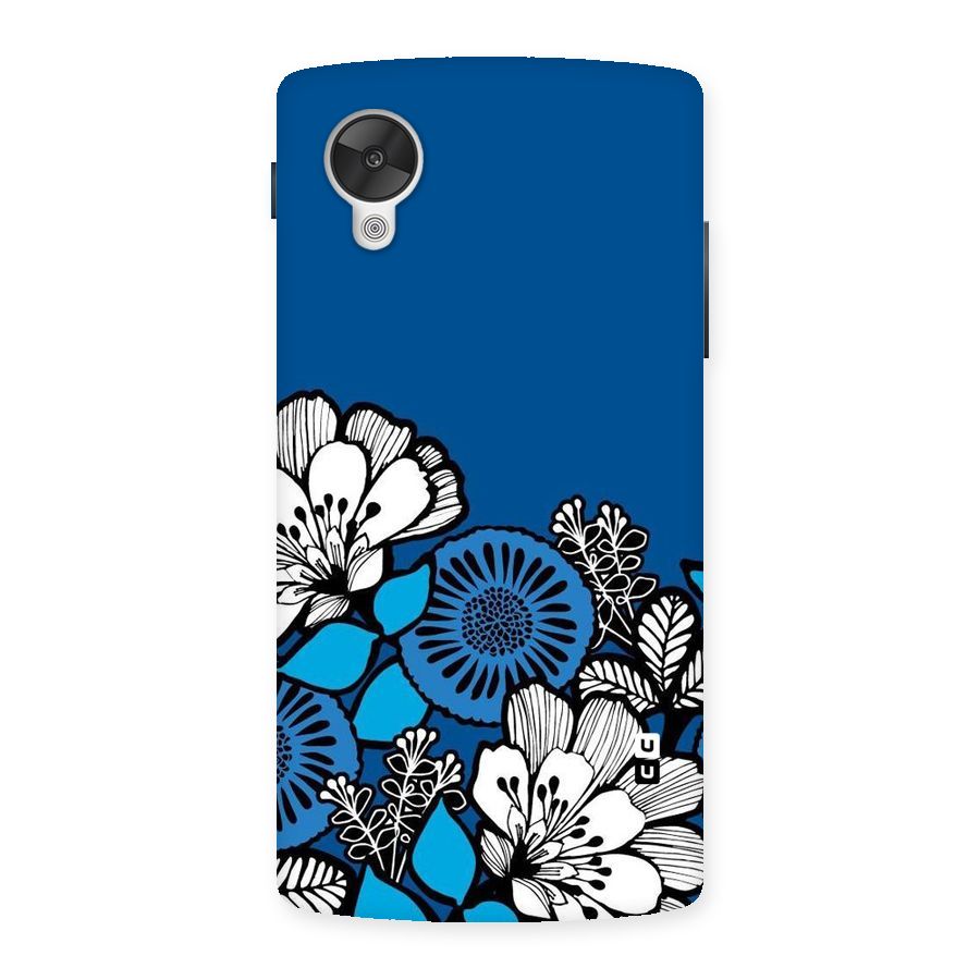 Blue White Flowers Back Case for Google Nexsus 5