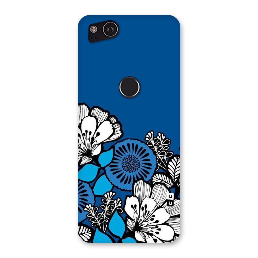 Blue White Flowers Back Case for Google Pixel 2