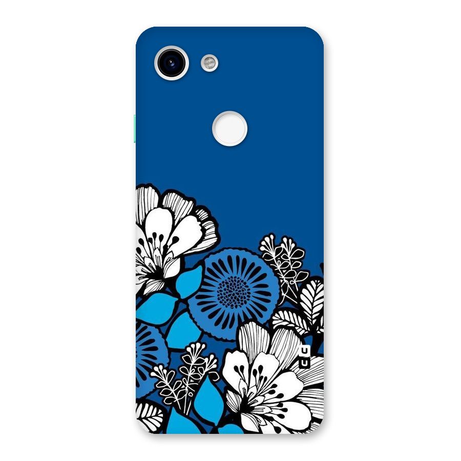 Blue White Flowers Back Case for Google Pixel 3