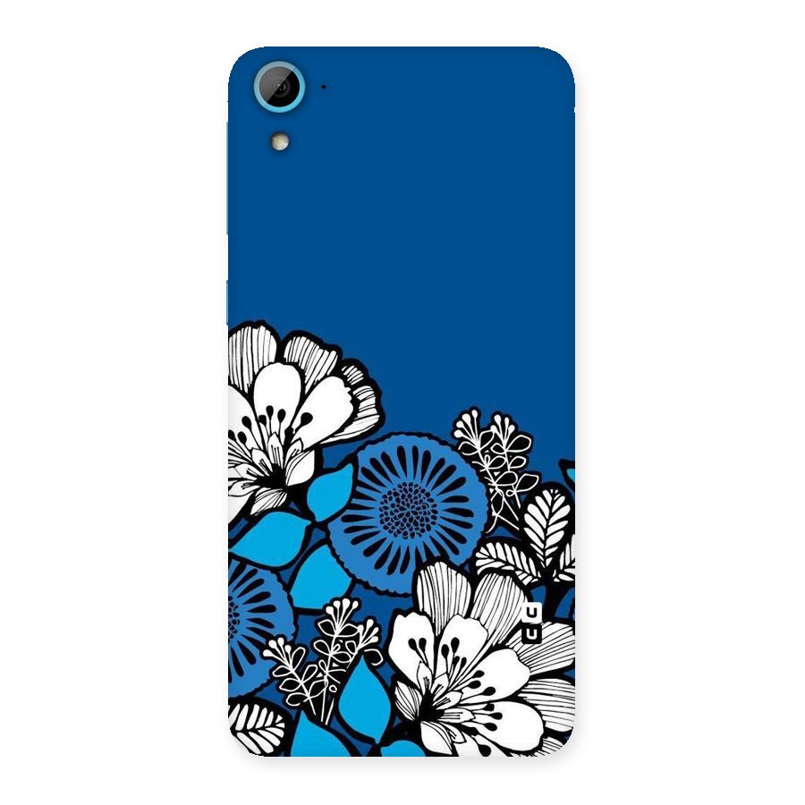 Blue White Flowers Back Case for HTC Desire 826