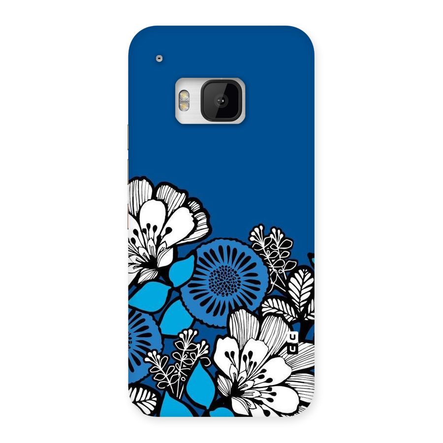 Blue White Flowers Back Case for HTC One M9