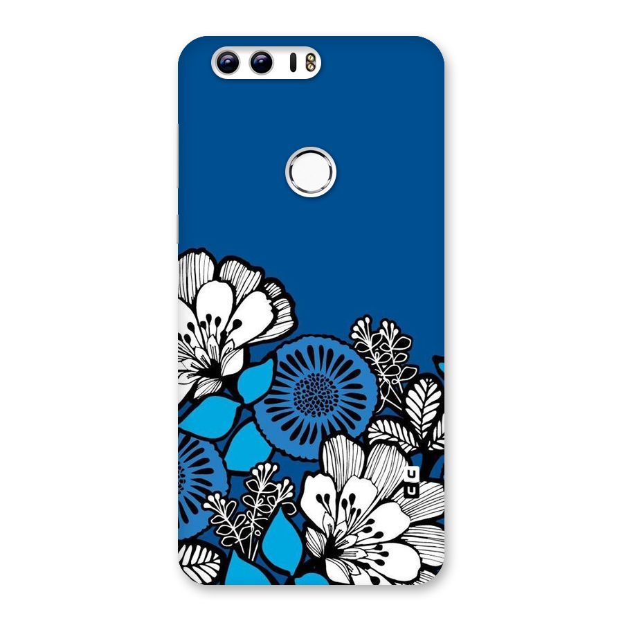 Blue White Flowers Back Case for Honor 8