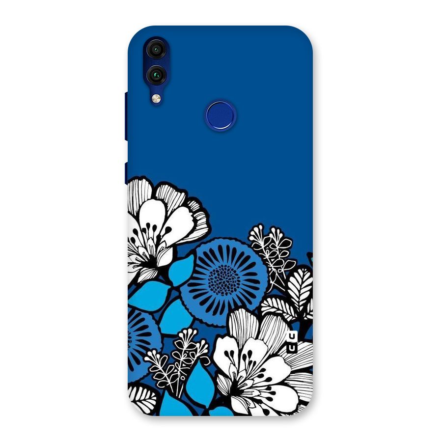 Blue White Flowers Back Case for Honor 8C