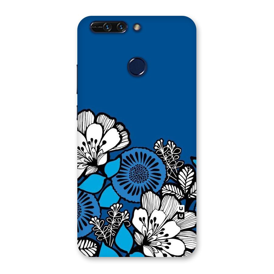 Blue White Flowers Back Case for Honor 8 Pro