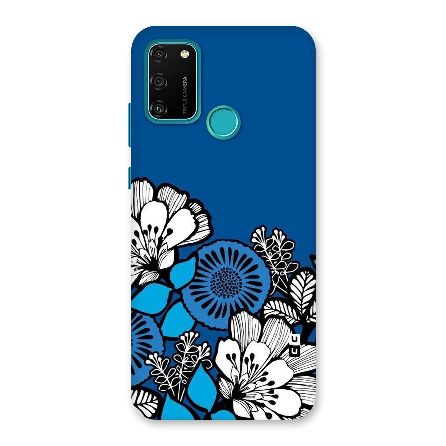 Blue White Flowers Back Case for Honor 9A