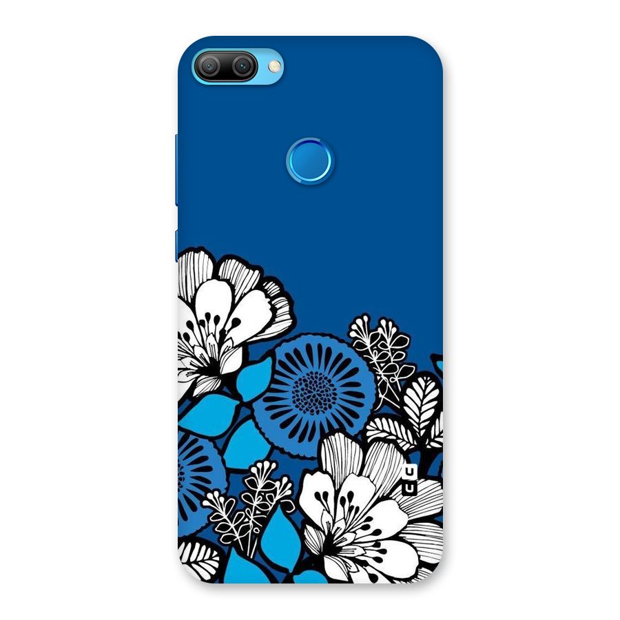 Blue White Flowers Back Case for Honor 9N