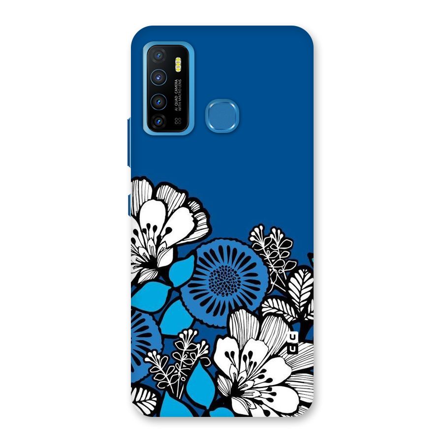 Blue White Flowers Back Case for Infinix Hot 9