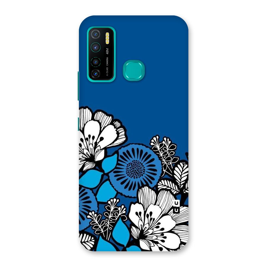 Blue White Flowers Back Case for Infinix Hot 9 Pro