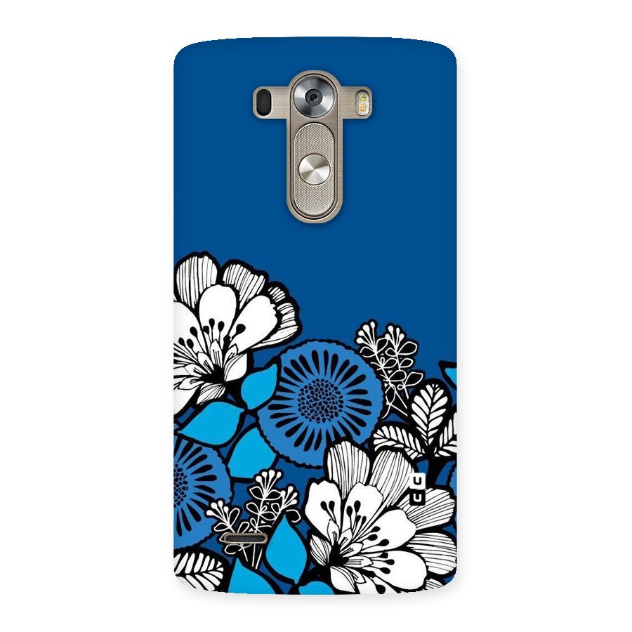 Blue White Flowers Back Case for LG G3