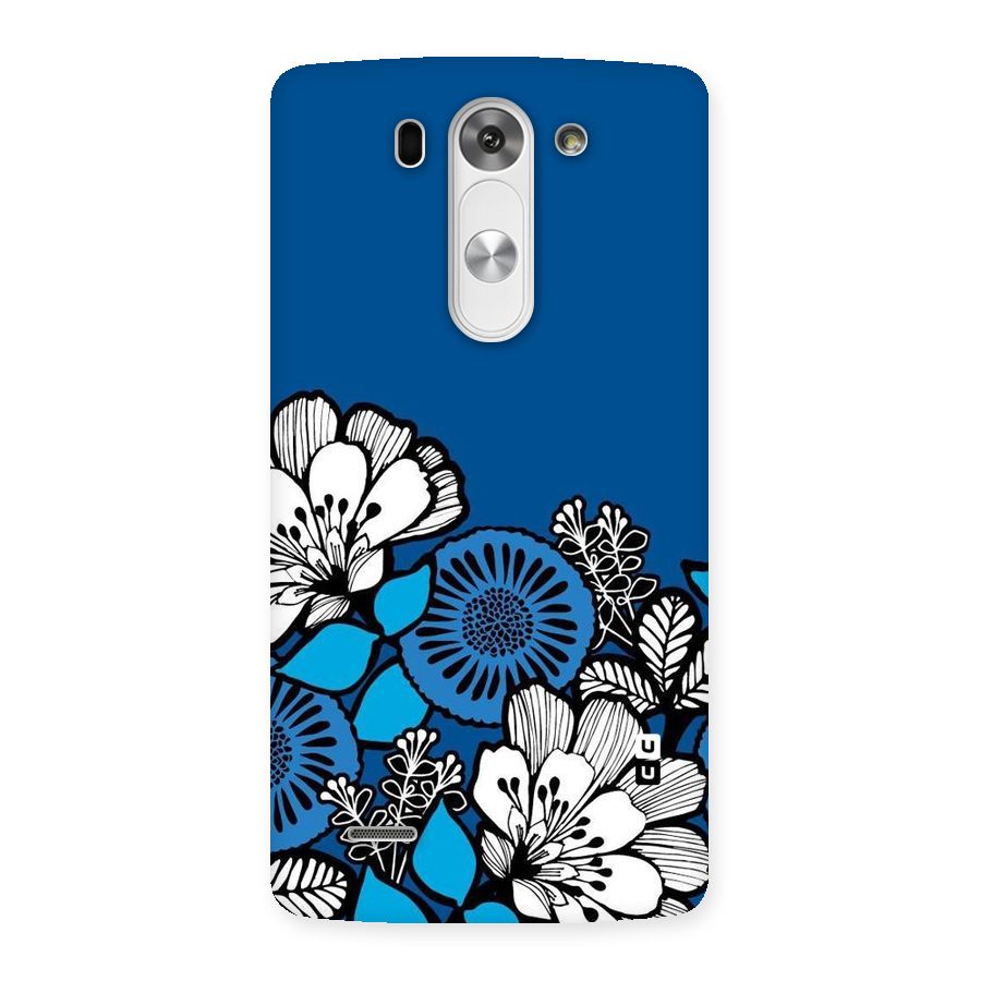 Blue White Flowers Back Case for LG G3 Mini