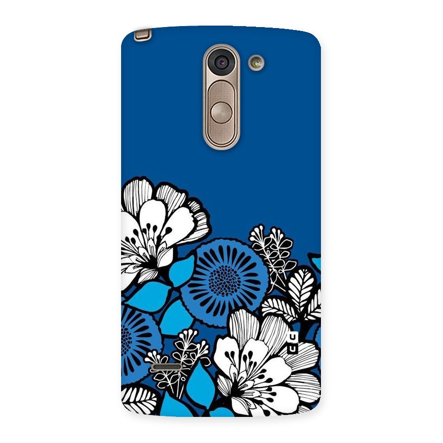 Blue White Flowers Back Case for LG G3 Stylus
