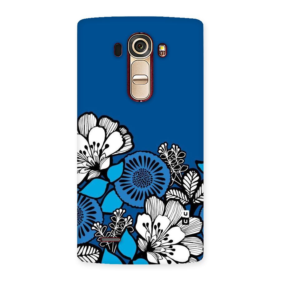 Blue White Flowers Back Case for LG G4