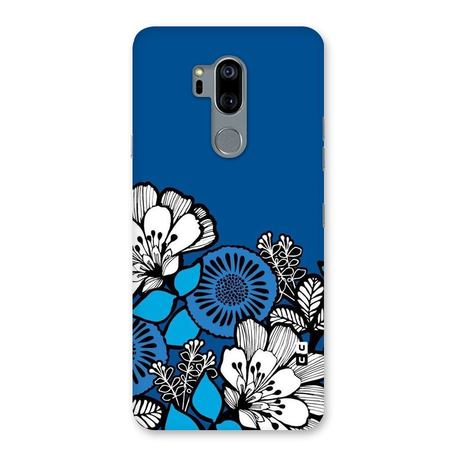 Blue White Flowers Back Case for LG G7