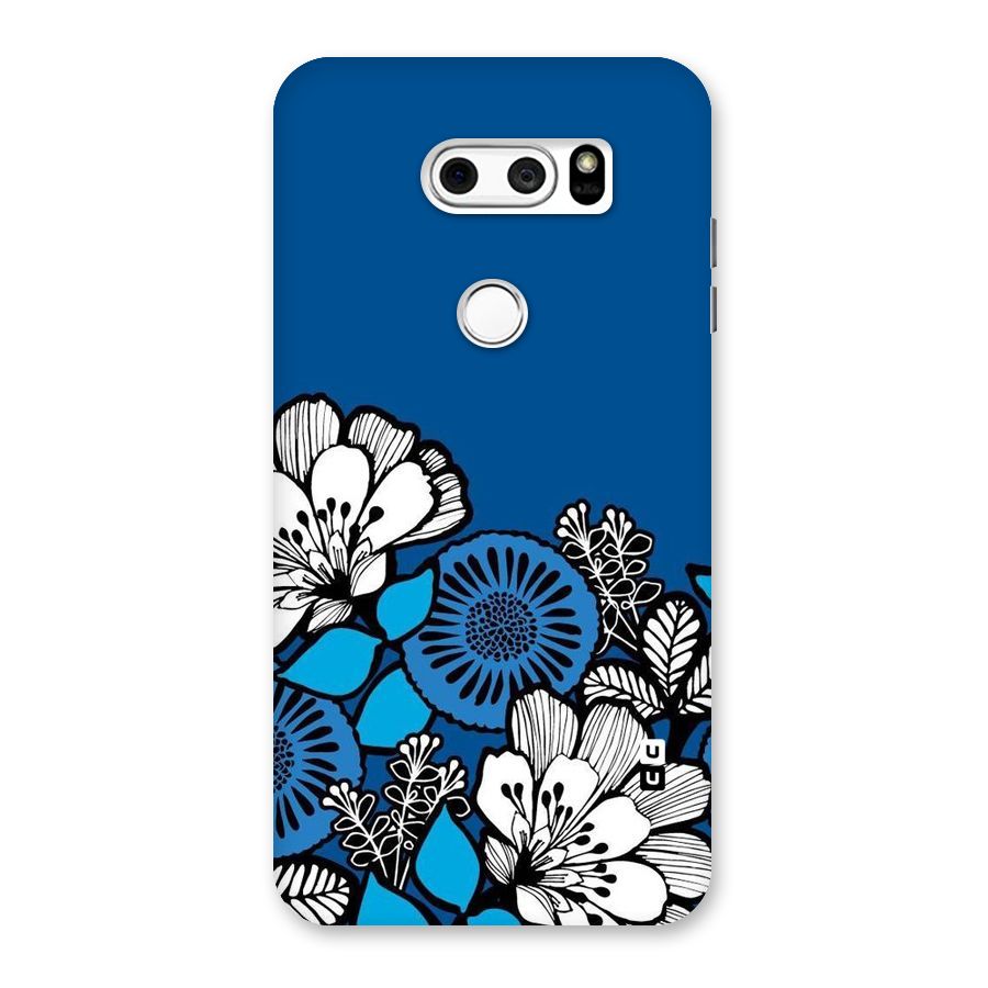 Blue White Flowers Back Case for LG V30
