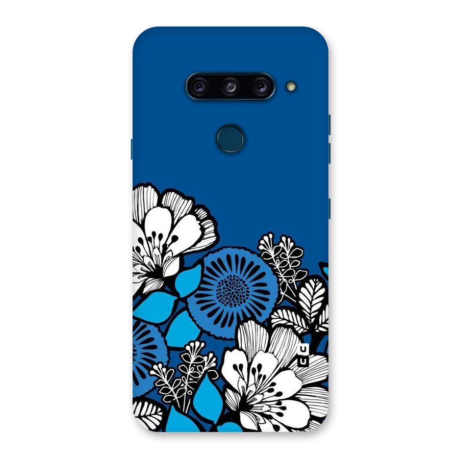 Blue White Flowers Back Case for LG  V40 ThinQ