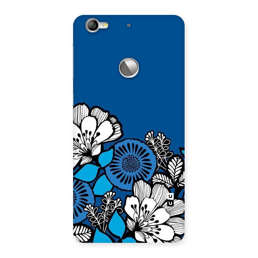Blue White Flowers Back Case for LeTV Le 1s