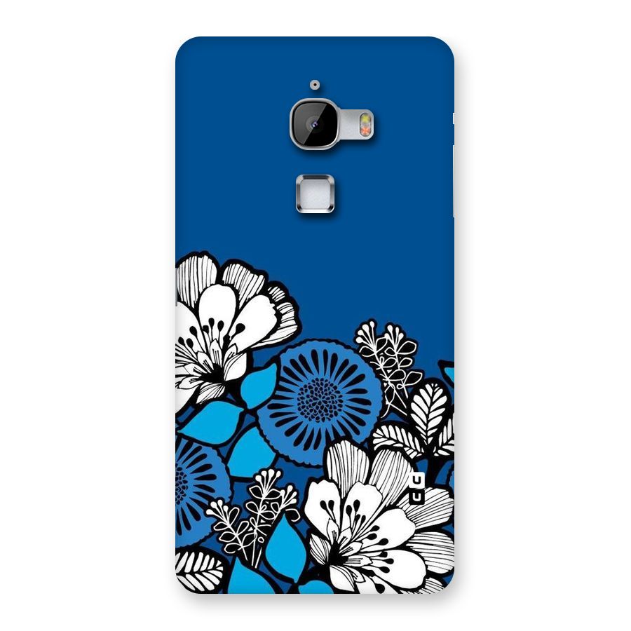 Blue White Flowers Back Case for LeTv Le Max