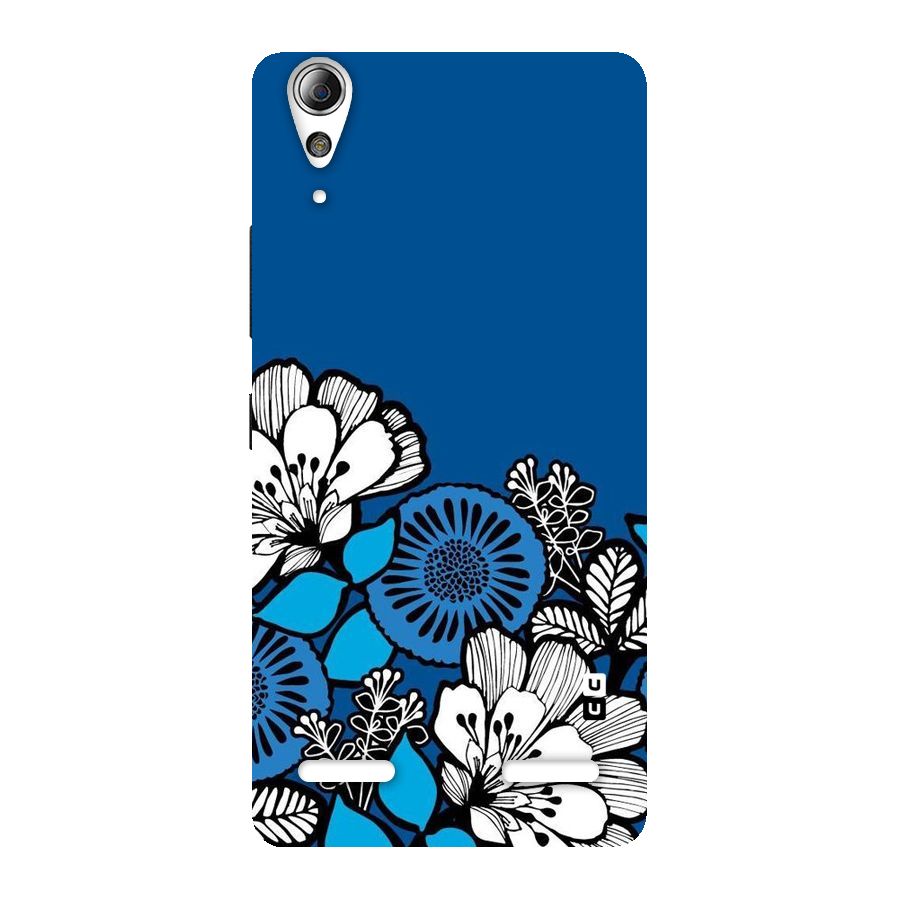 Blue White Flowers Back Case for Lenovo A6000
