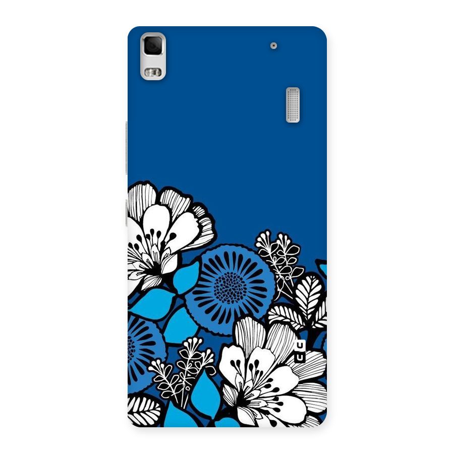 Blue White Flowers Back Case for Lenovo K3 Note