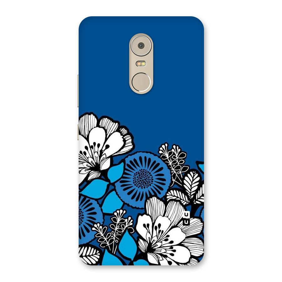 Blue White Flowers Back Case for Lenovo K6 Note