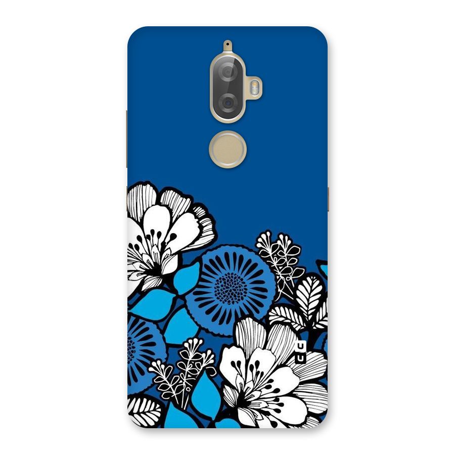 Blue White Flowers Back Case for Lenovo K8 Plus