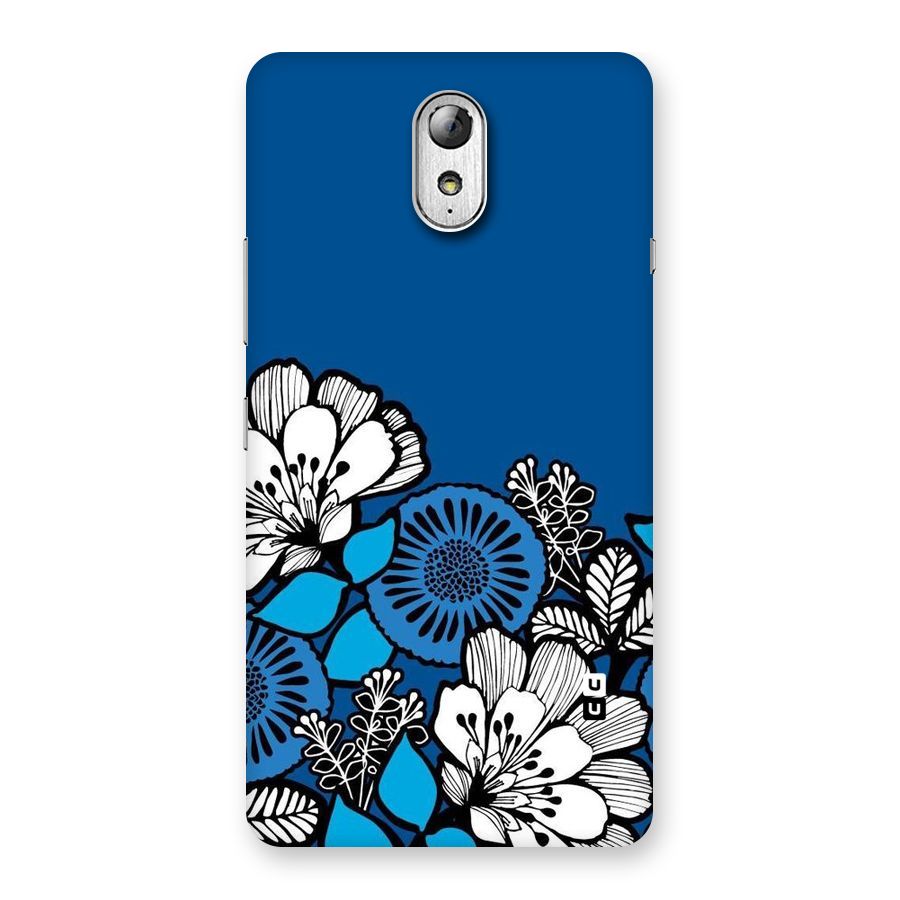 Blue White Flowers Back Case for Lenovo Vibe P1M