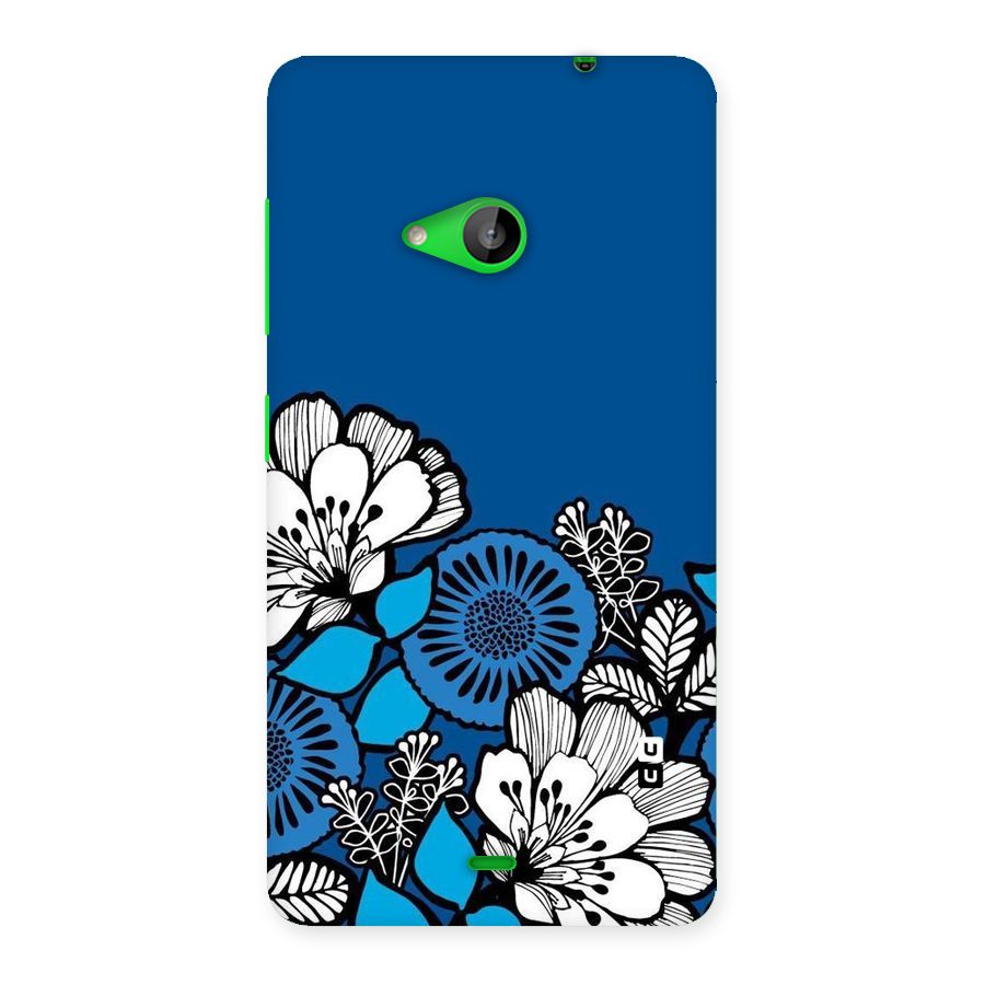 Blue White Flowers Back Case for Lumia 535