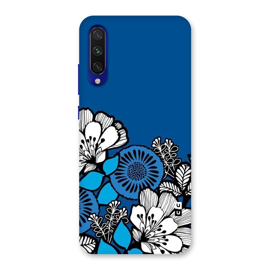 Blue White Flowers Back Case for Mi A3