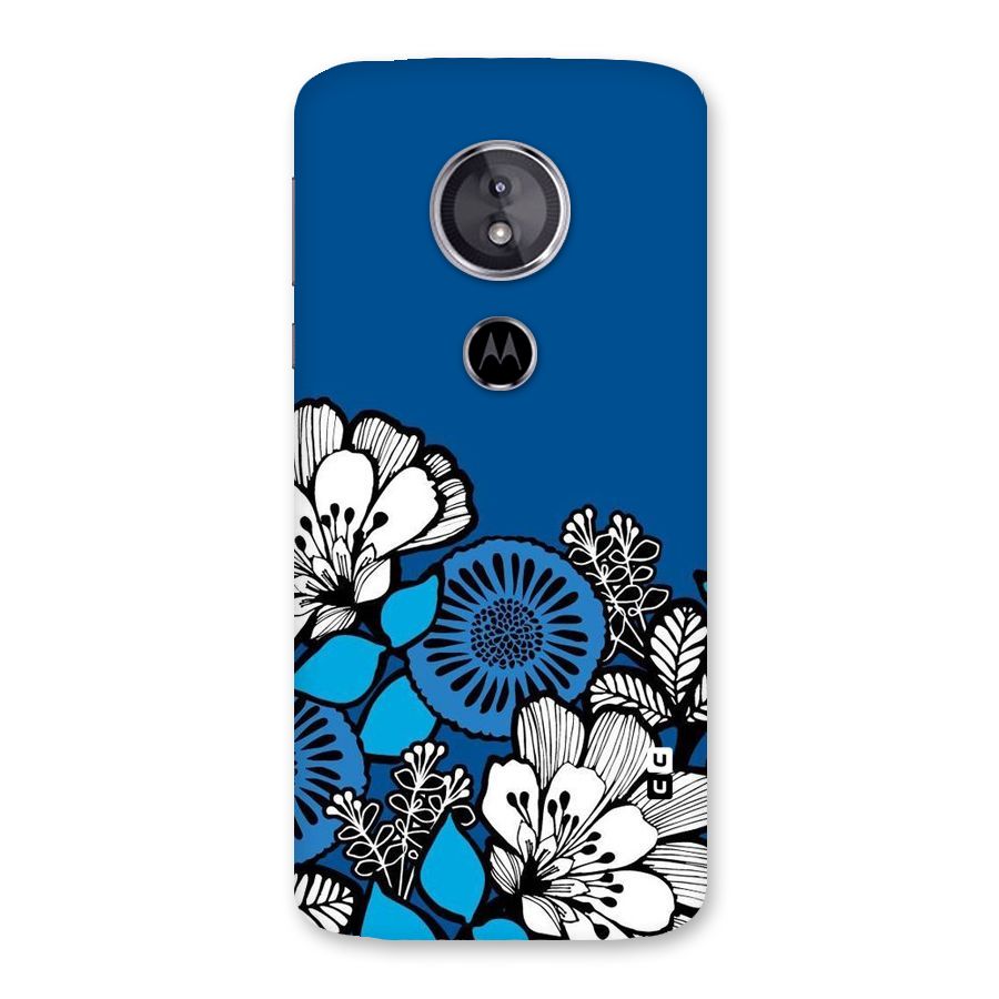 Blue White Flowers Back Case for Moto E5