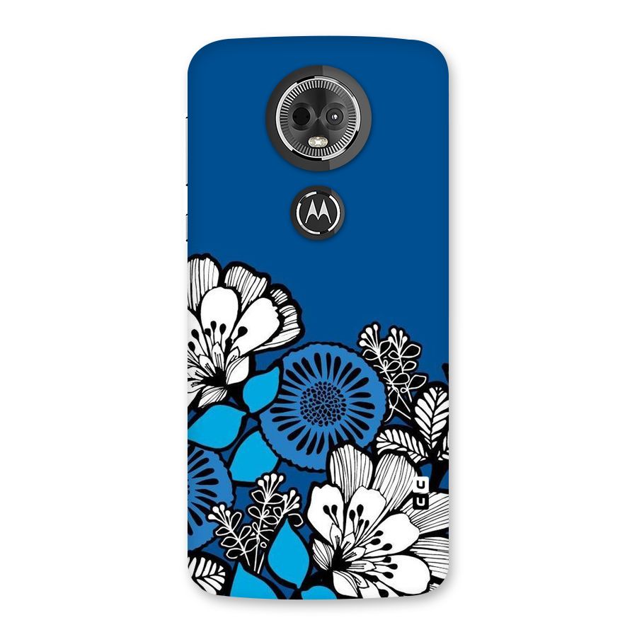 Blue White Flowers Back Case for Moto E5 Plus