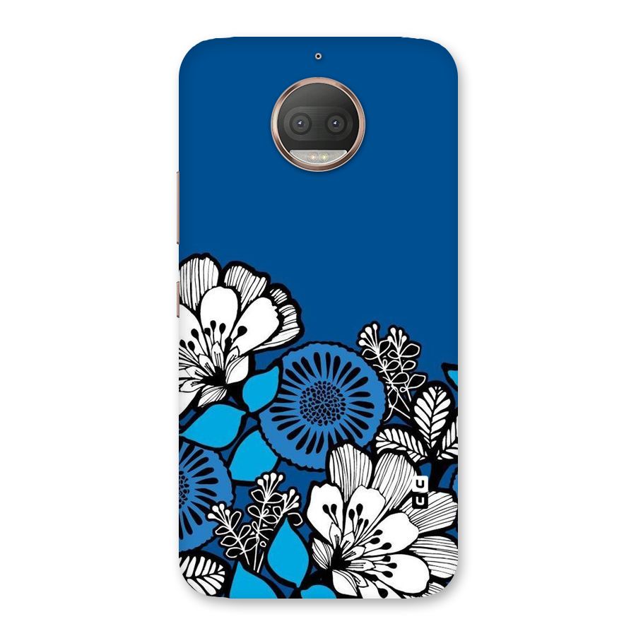 Blue White Flowers Back Case for Moto G5s Plus