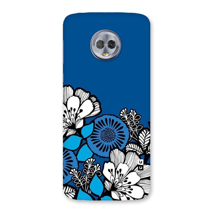 Blue White Flowers Back Case for Moto G6
