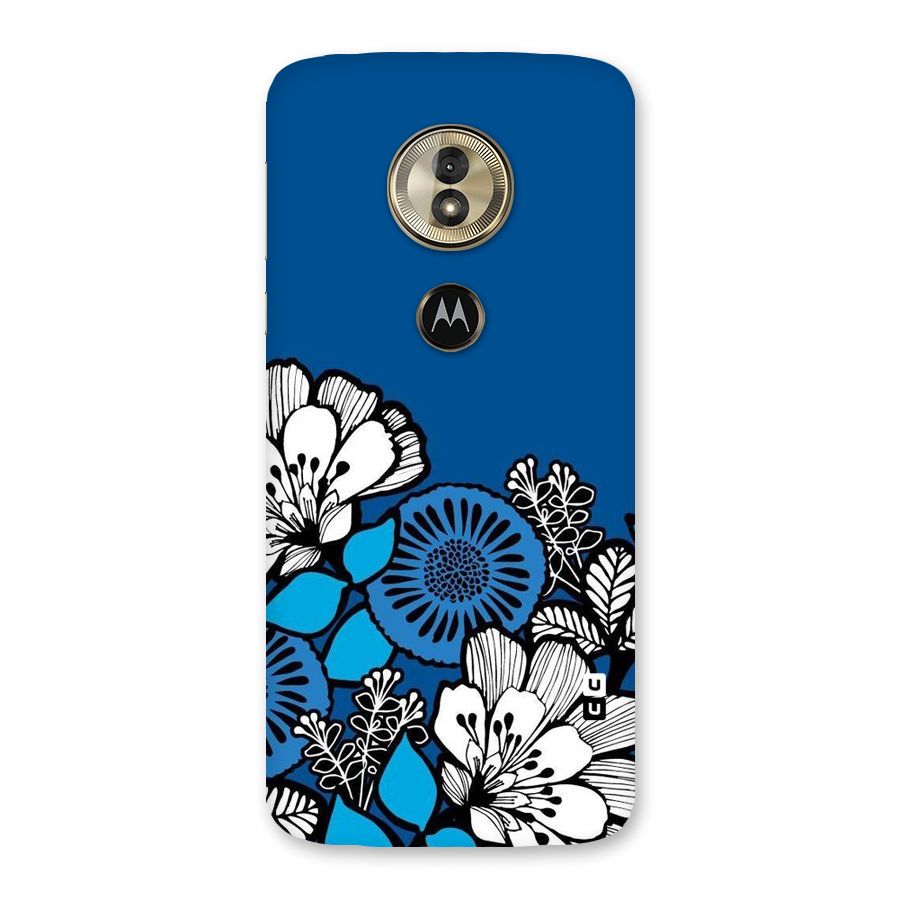 Blue White Flowers Back Case for Moto G6 Play