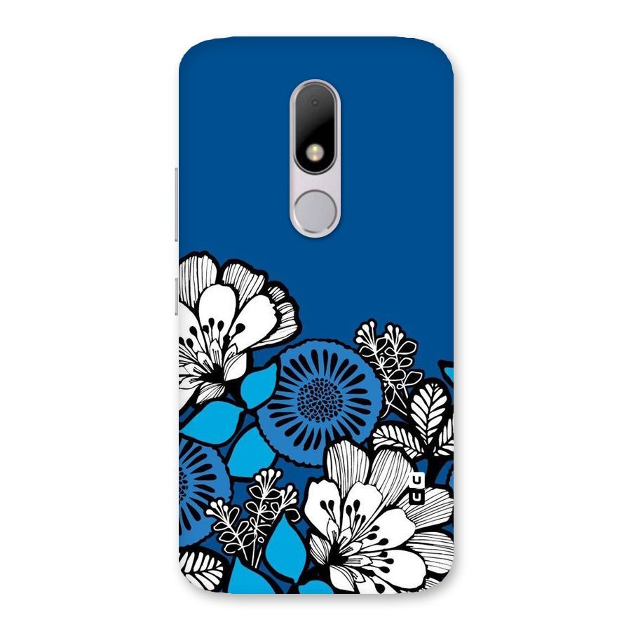 Blue White Flowers Back Case for Moto M