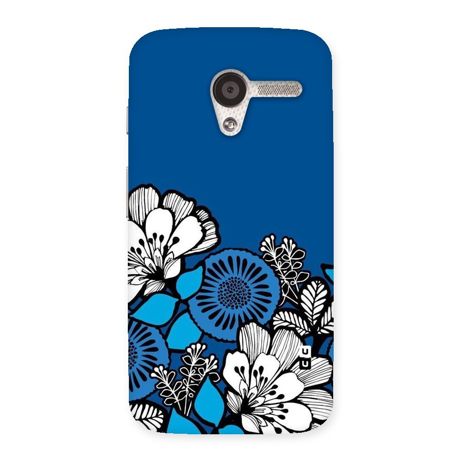Blue White Flowers Back Case for Moto X