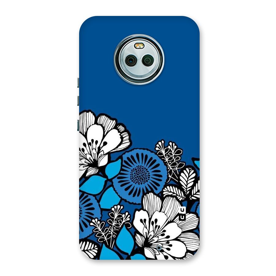 Blue White Flowers Back Case for Moto X4