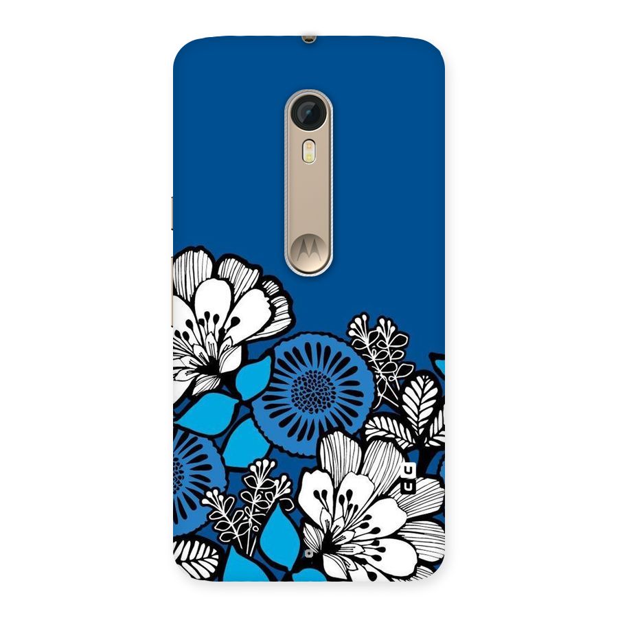 Blue White Flowers Back Case for Motorola Moto X Style