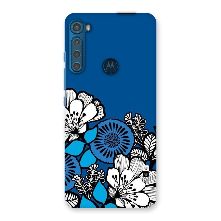 Blue White Flowers Back Case for Motorola One Fusion Plus