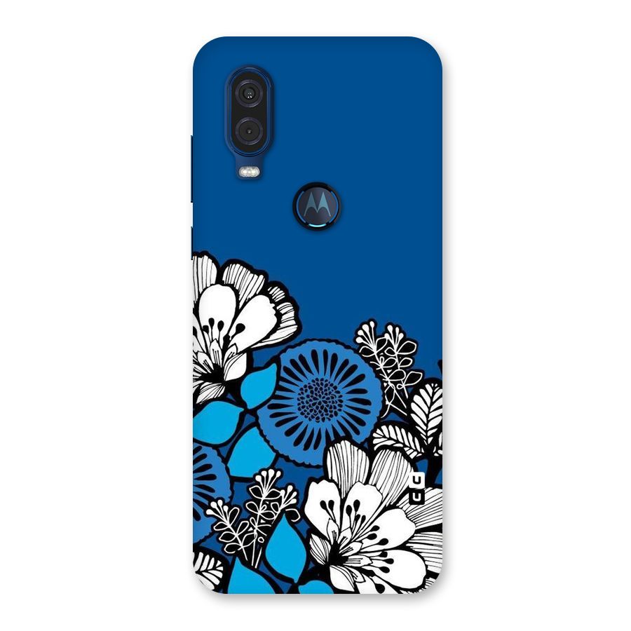Blue White Flowers Back Case for Motorola One Vision