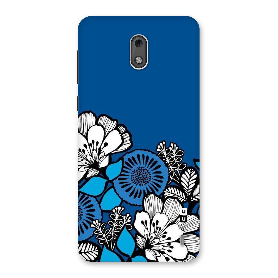 Blue White Flowers Back Case for Nokia 2